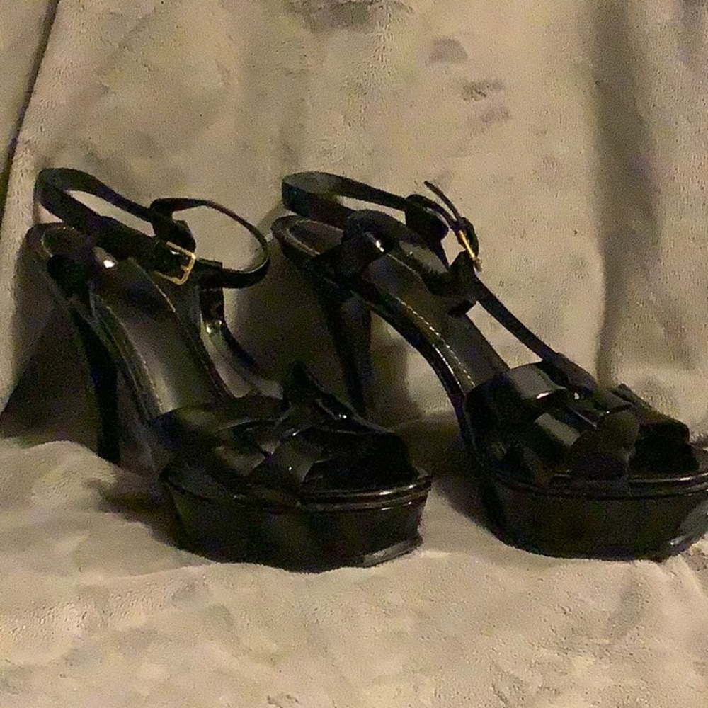 YSL Black Patent Stilettos